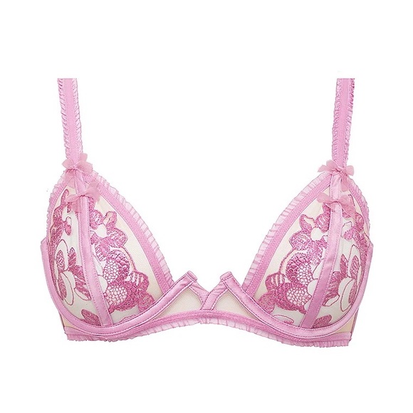 For Love & Lemons Grace Underwire Bra Pink Medium NEW - Picture 5 of 6